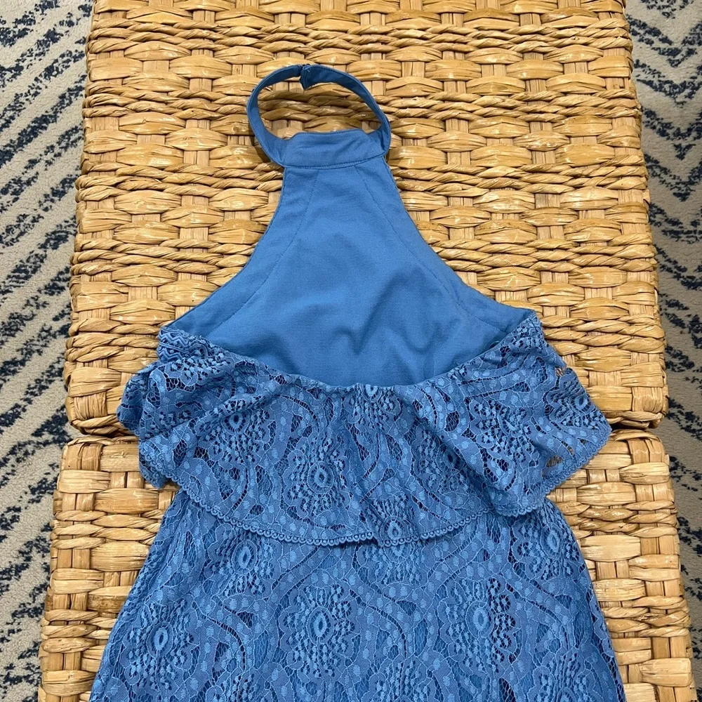 NWT Chelsea 28 Blue Asymmetrical Lace Dress - Picture 3 of 6
